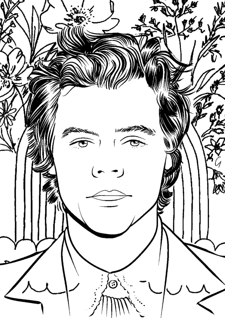 Harry Styles Coloring Pages Color With Style Not Arty